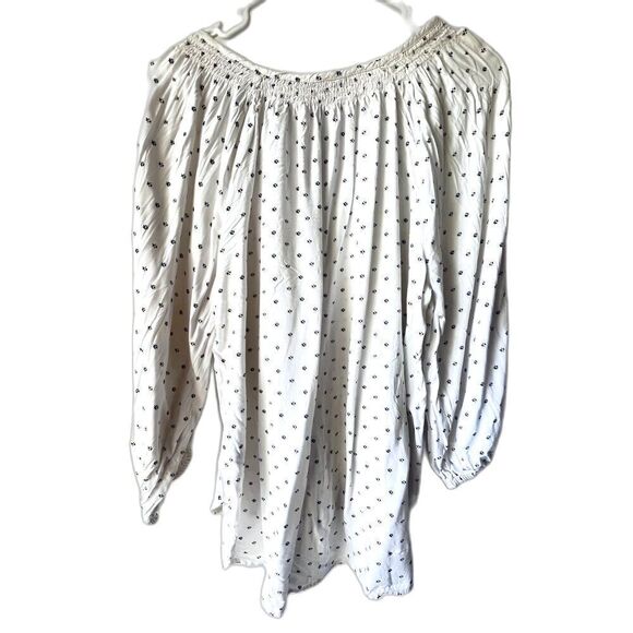 The nines by hatch women boho blouse ivory shabby chic large maternity size L. - Picture 10 of 12